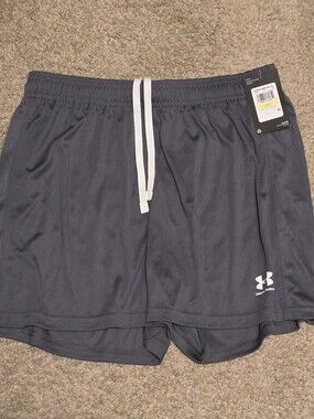 Under Armour Men's Navy Athletic Shorts with White Drawcord
